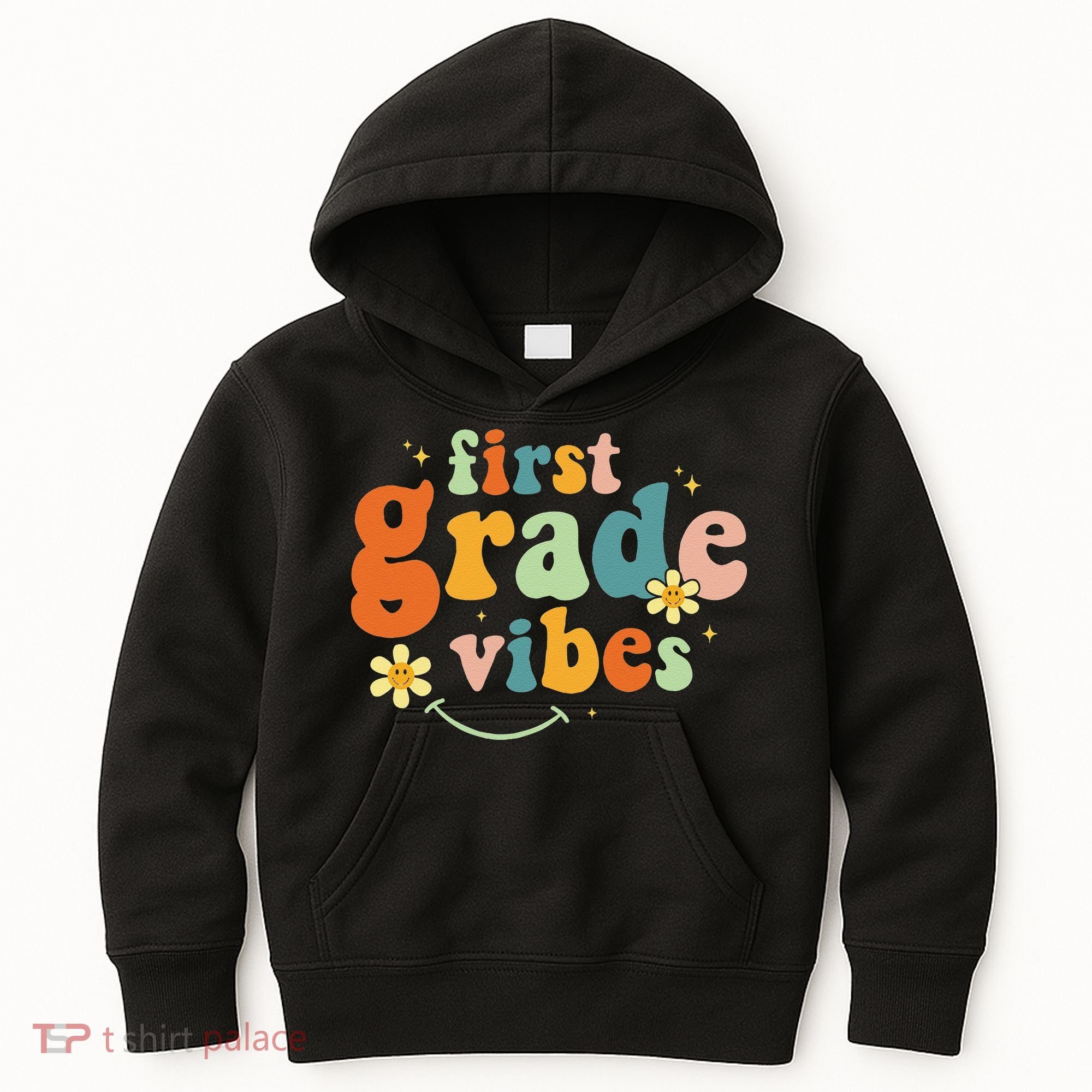 First Grade Vibes 1st Grade Team Retro 1st Day Of School Kids Hoodie