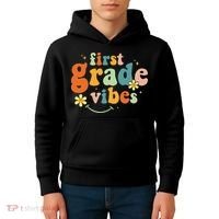 First Grade Vibes 1st Grade Team Retro 1st Day Of School Kids Hoodie thumb 4