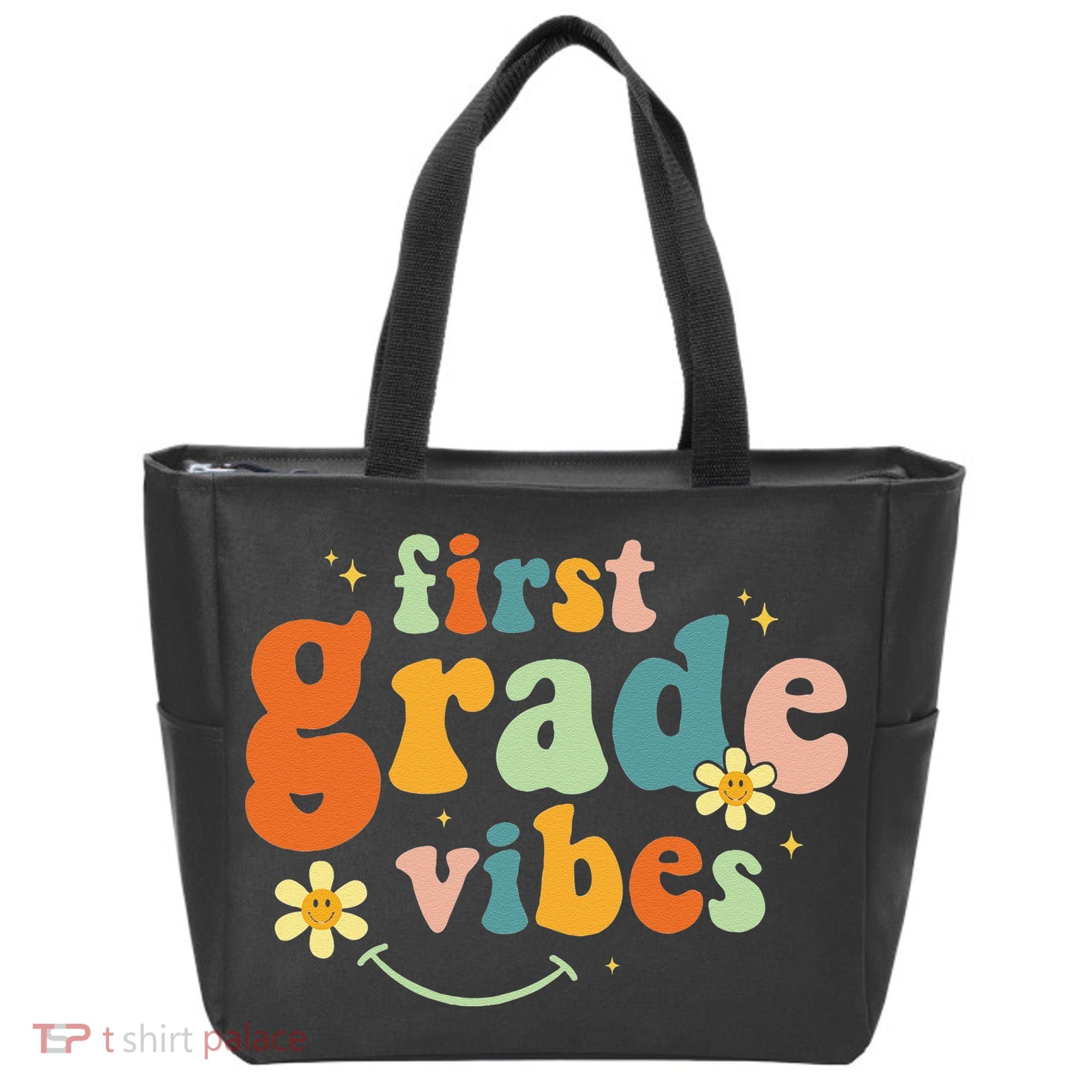 First Grade Vibes 1st Grade Team Retro 1st Day Of School Tote Bag