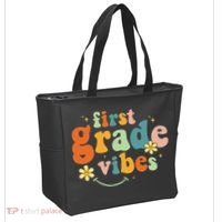First Grade Vibes 1st Grade Team Retro 1st Day Of School Tote Bag thumb 2