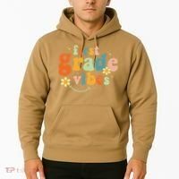 First Grade Vibes 1st Grade Team Retro 1st Day Of School Hoodie thumb 2