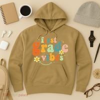 First Grade Vibes 1st Grade Team Retro 1st Day Of School Hoodie thumb 3
