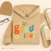 First Grade Vibes 1st Grade Team Retro 1st Day Of School Hoodie thumb 4