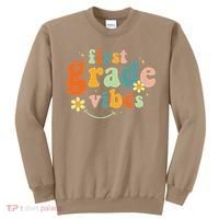 First Grade Vibes 1st Grade Team Retro 1st Day Of School Sweatshirt thumb 0