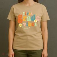First Grade Vibes 1st Grade Team Retro 1st Day Of School T-Shirt thumb 4