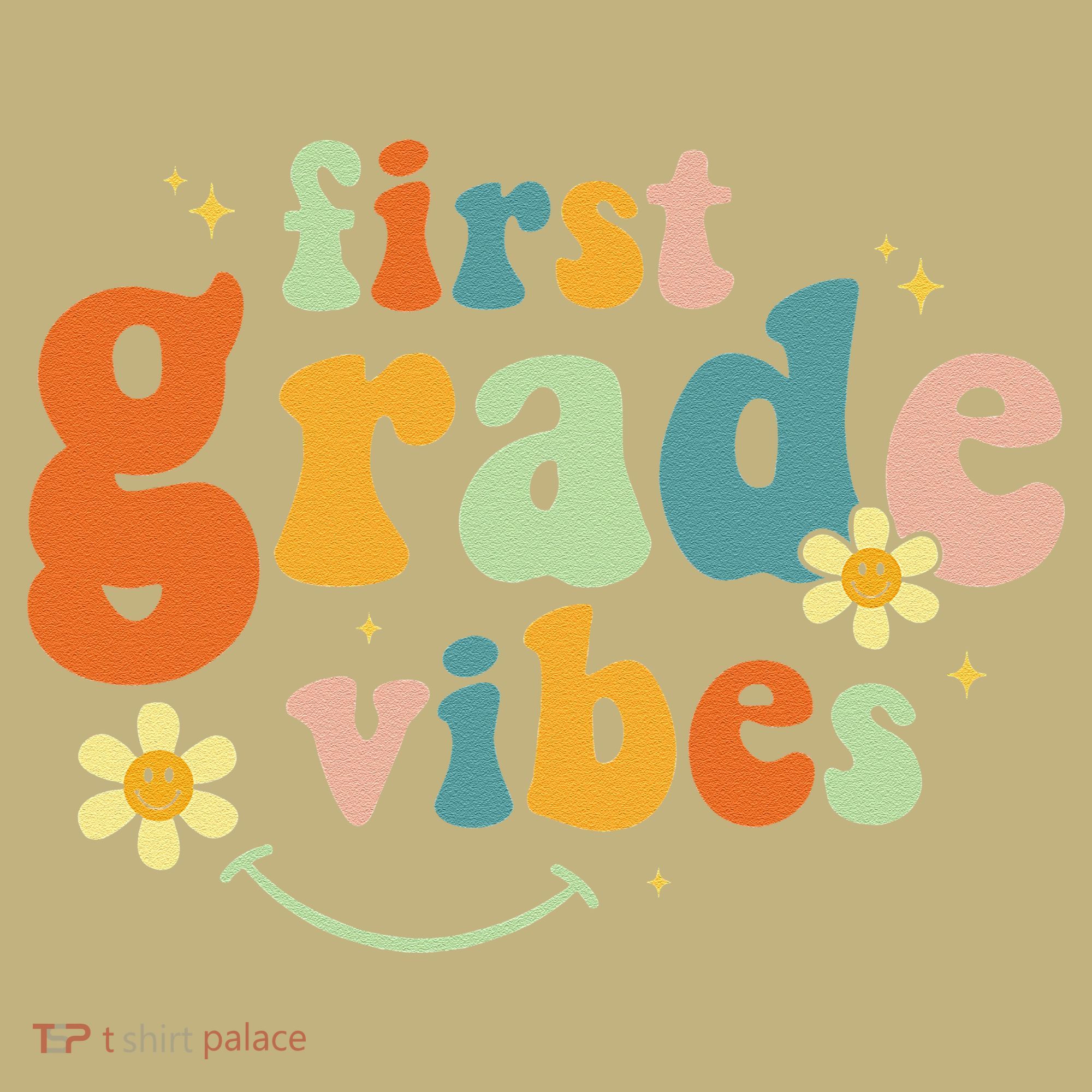First Grade Vibes 1st Grade Team Retro 1st Day Of School Polo
