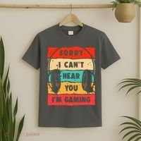 Funny Gamer Video Gaming Sorry I CanT Here You T-Shirt thumb 2