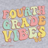 Fourth Grade Vibes Hello Team 4th Grade Teacher Retro Women's Sweatshirt thumb 2