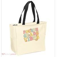 Fourth Grade Vibes Hello Team 4th Grade Teacher Retro Tote Bag thumb 2