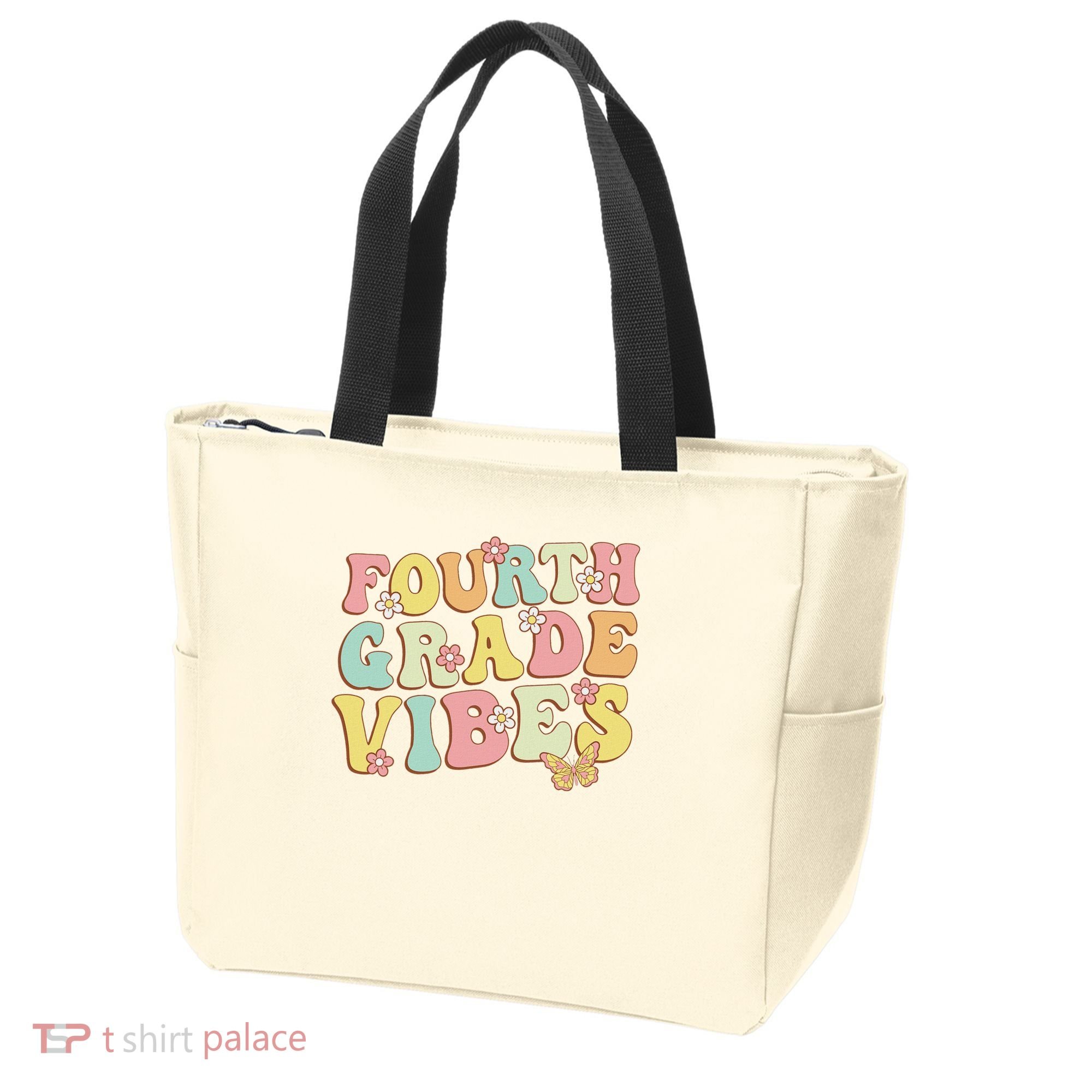 Fourth Grade Vibes Hello Team 4th Grade Teacher Retro Tote Bag