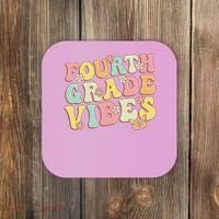 Fourth Grade Vibes Hello Team 4th Grade Teacher Retro Coaster thumb 0