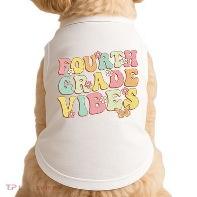 Fourth Grade Vibes Hello Team 4th Grade Teacher Retro Doggie Tank