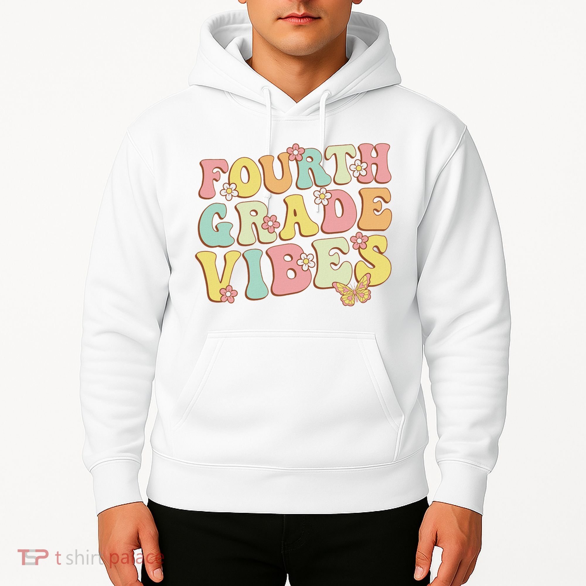 Fourth Grade Vibes Hello Team 4th Grade Teacher Retro Hoodie