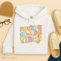 Fourth Grade Vibes Hello Team 4th Grade Teacher Retro Hoodie thumb 4