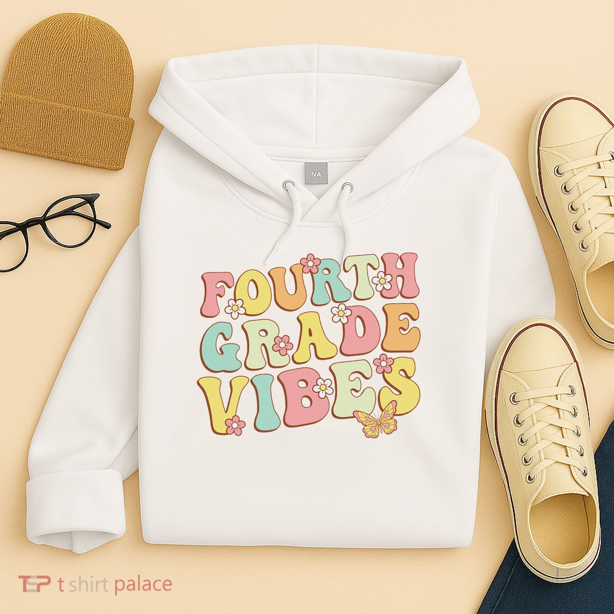 Fourth Grade Vibes Hello Team 4th Grade Teacher Retro Hoodie
