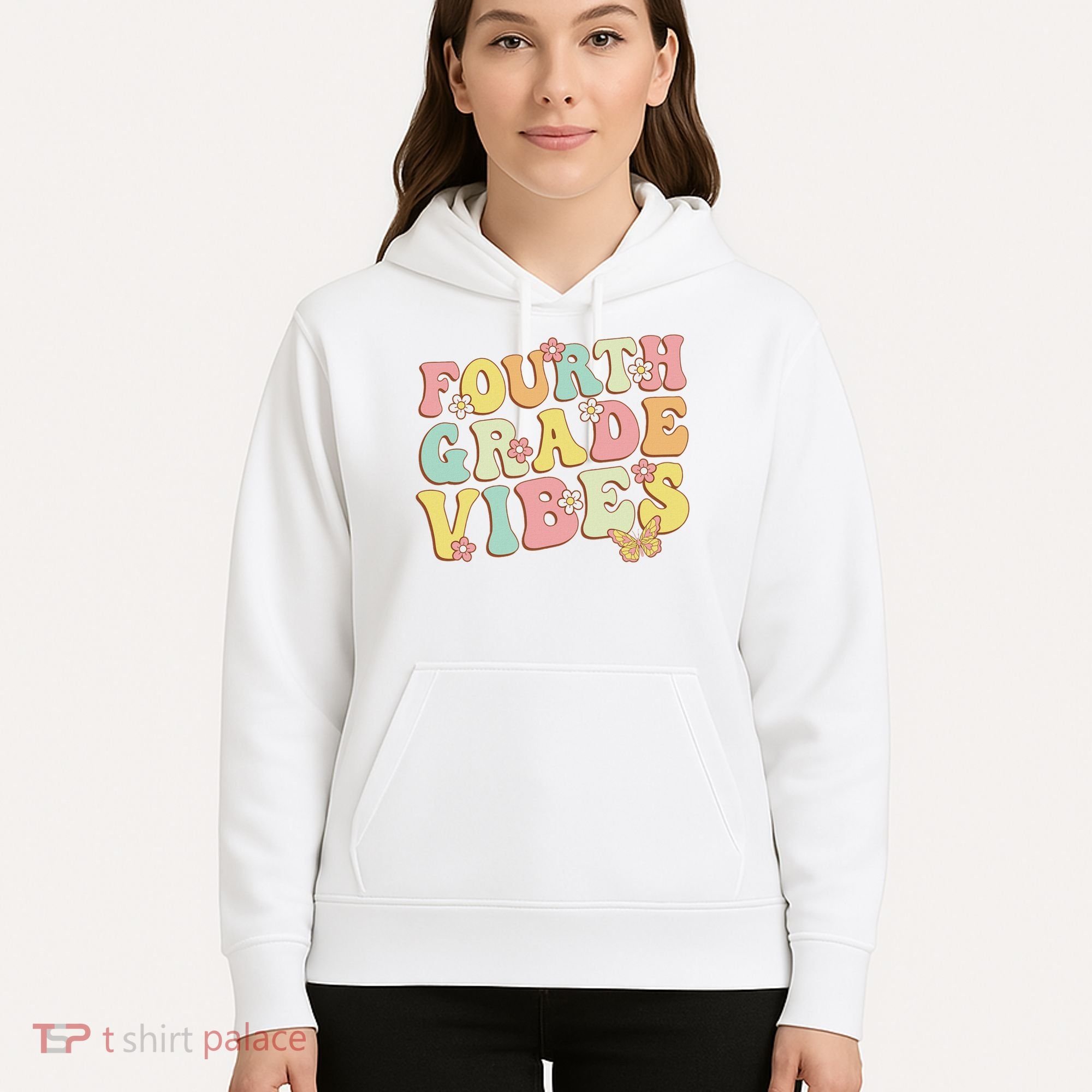 Fourth Grade Vibes Hello Team 4th Grade Teacher Retro Hoodie