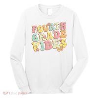 Fourth Grade Vibes Hello Team 4th Grade Teacher Retro Long Sleeve Shirt thumb 0