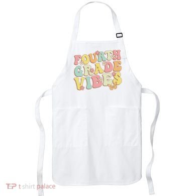 Fourth Grade Vibes Hello Team 4th Grade Teacher Retro Apron