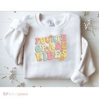 Fourth Grade Vibes Hello Team 4th Grade Teacher Retro Sweatshirt thumb 2