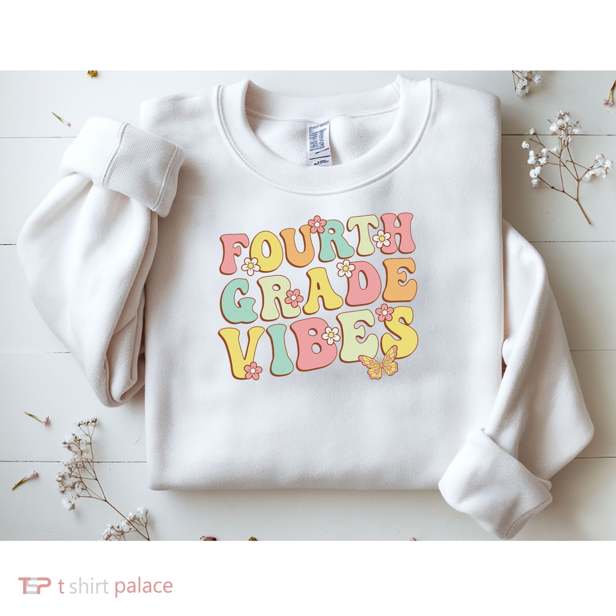 Fourth Grade Vibes Hello Team 4th Grade Teacher Retro Sweatshirt