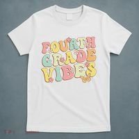 Fourth Grade Vibes Hello Team 4th Grade Teacher Retro T-Shirt thumb 5