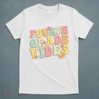 Fourth Grade Vibes Hello Team 4th Grade Teacher Retro T-Shirt thumb 5