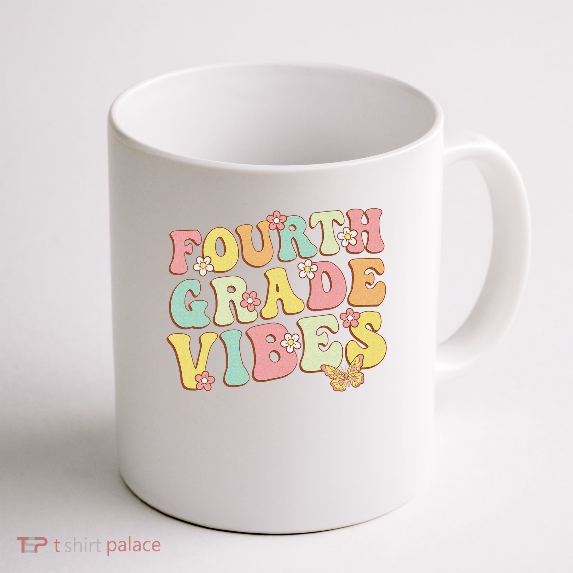 Fourth Grade Vibes Hello Team 4th Grade Teacher Retro Coffee Mug