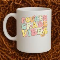 Fourth Grade Vibes Hello Team 4th Grade Teacher Retro Coffee Mug thumb 2