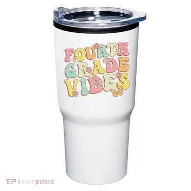 Fourth Grade Vibes Hello Team 4th Grade Teacher Retro Tumbler