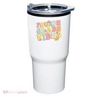 Fourth Grade Vibes Hello Team 4th Grade Teacher Retro Tumbler thumb 0