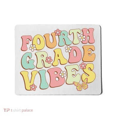 Fourth Grade Vibes Hello Team 4th Grade Teacher Retro Mousepad