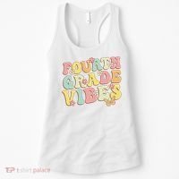 Fourth Grade Vibes Hello Team 4th Grade Teacher Retro Women's Tank Top thumb 0