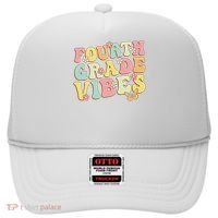 Fourth Grade Vibes Hello Team 4th Grade Teacher Retro Hat thumb 0