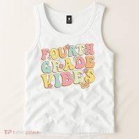 Fourth Grade Vibes Hello Team 4th Grade Teacher Retro Tank Top thumb 2