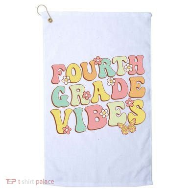 Fourth Grade Vibes Hello Team 4th Grade Teacher Retro Golf Towel