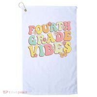 Fourth Grade Vibes Hello Team 4th Grade Teacher Retro Golf Towel thumb 0