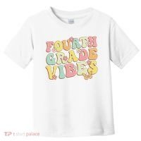 Fourth Grade Vibes Hello Team 4th Grade Teacher Retro Toddler T-Shirt thumb 0
