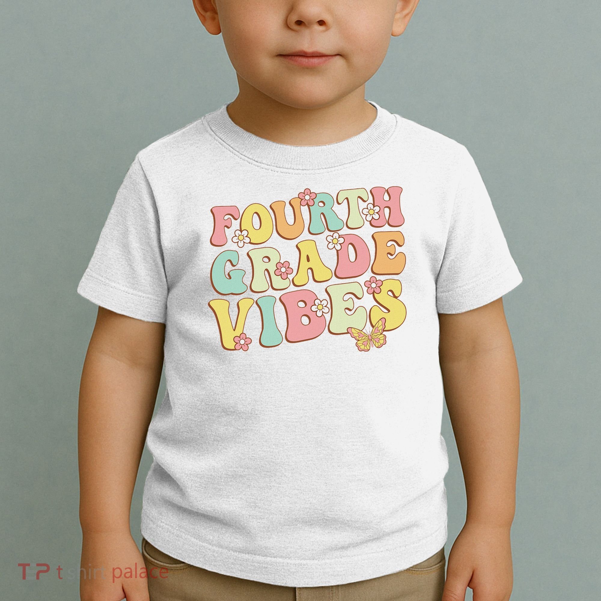 Fourth Grade Vibes Hello Team 4th Grade Teacher Retro Toddler T-Shirt