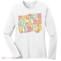 Fourth Grade Vibes Hello Team 4th Grade Teacher Retro Women's Long Sleeve Shirt thumb 0