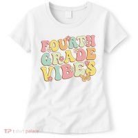 Fourth Grade Vibes Hello Team 4th Grade Teacher Retro Women's T-Shirt thumb 0