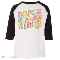 Fourth Grade Vibes Hello Team 4th Grade Teacher Retro Toddler Fine Jersey T-Shirt thumb 0