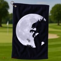 Funny Monster Versus ET Golf Towel thumb 1