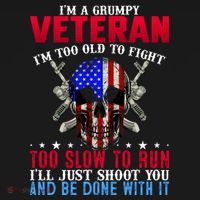 Funny Grumpy Veteran Too Old To Fight To Slow To Run Ornament thumb 1