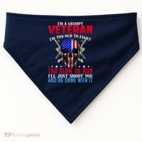 Funny Grumpy Veteran Too Old To Fight To Slow To Run USA-Made Doggie Bandana thumb 0