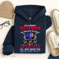 Funny Grumpy Veteran Too Old To Fight To Slow To Run Hoodie thumb 4