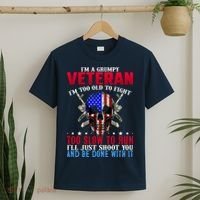 Funny Grumpy Veteran Too Old To Fight To Slow To Run T-Shirt thumb 2