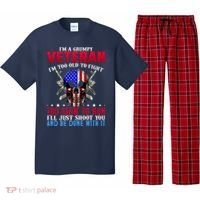 Funny Grumpy Veteran Too Old To Fight To Slow To Run Pajama Set thumb 0