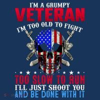 Funny Grumpy Veteran Too Old To Fight To Slow To Run Women's Hoodie thumb 2