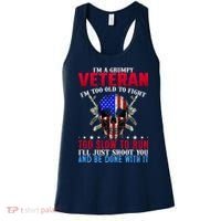 Funny Grumpy Veteran Too Old To Fight To Slow To Run Women's Tank Top thumb 0
