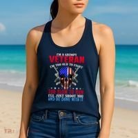 Funny Grumpy Veteran Too Old To Fight To Slow To Run Women's Tank Top thumb 2